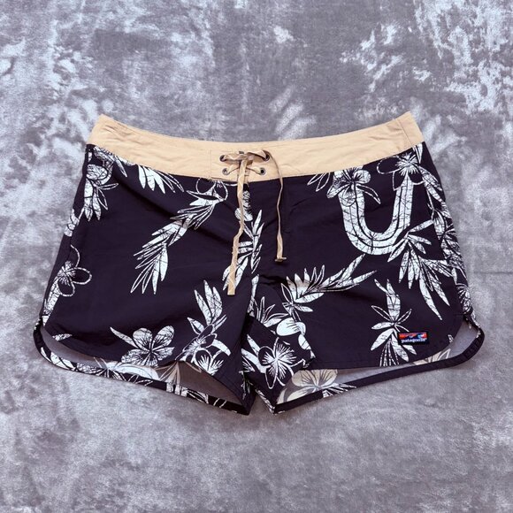 patagonia net plus board shorts womens size 12 tropical flat front swimwear - Picture 1 of 12